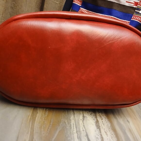 New Bucket Saddle Purse Crossbody Bag Southwestern Sarape Stripe Red White Blue - Picture 5 of 16